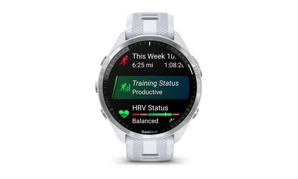 Zegarek Garmin Forerunner 965 biały, tytanowa ramka