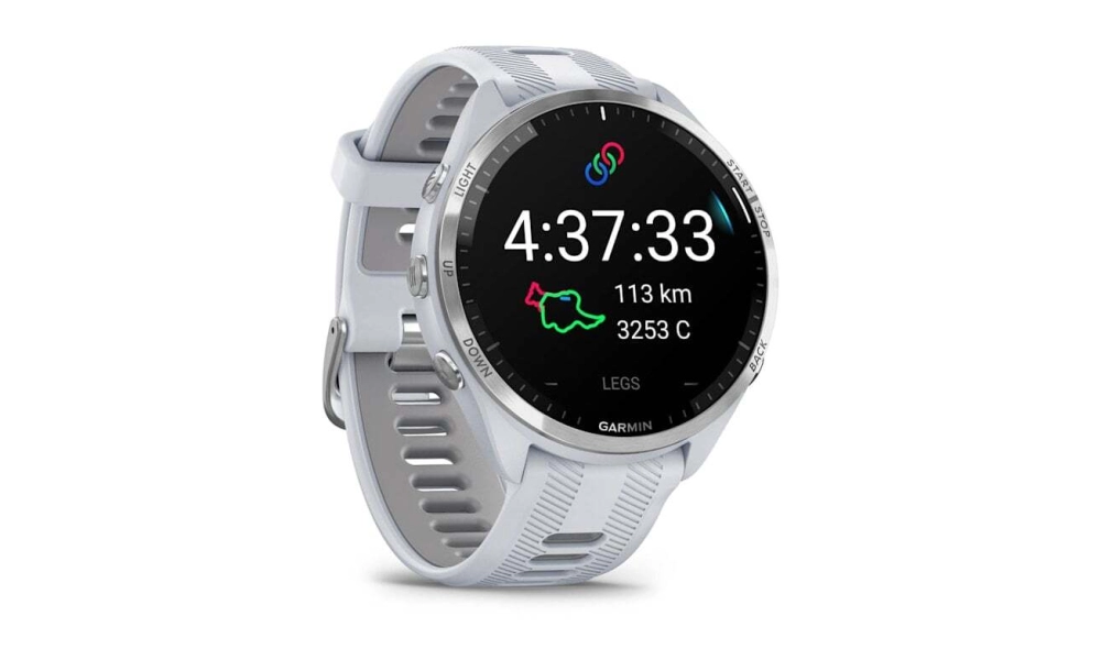 Zegarek Garmin Forerunner 965 biały, tytanowa ramka