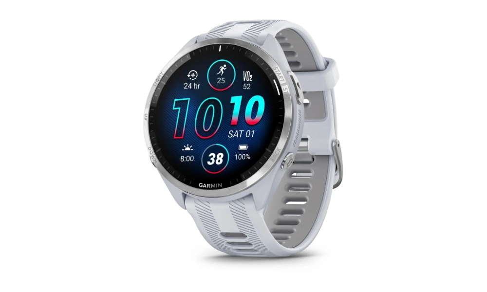 Zegarek Garmin Forerunner 965 biały, tytanowa ramka