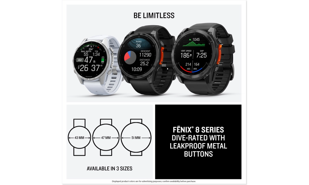 Smartwatch Garmin Fenix 8 47 mm AMOLED Sapphire Carbon Grey