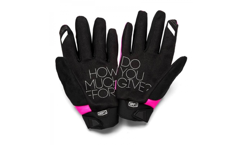Rękawiczki 100% Brisker Women's neon pink black roz. S