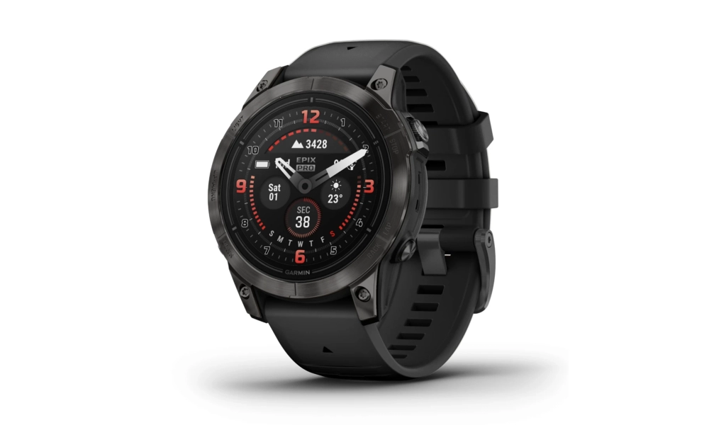 Garmin Zegarek Epix  Pro 2 Sapphire Szary, Titanium DLC z czarnym paskiem 010-02803-11