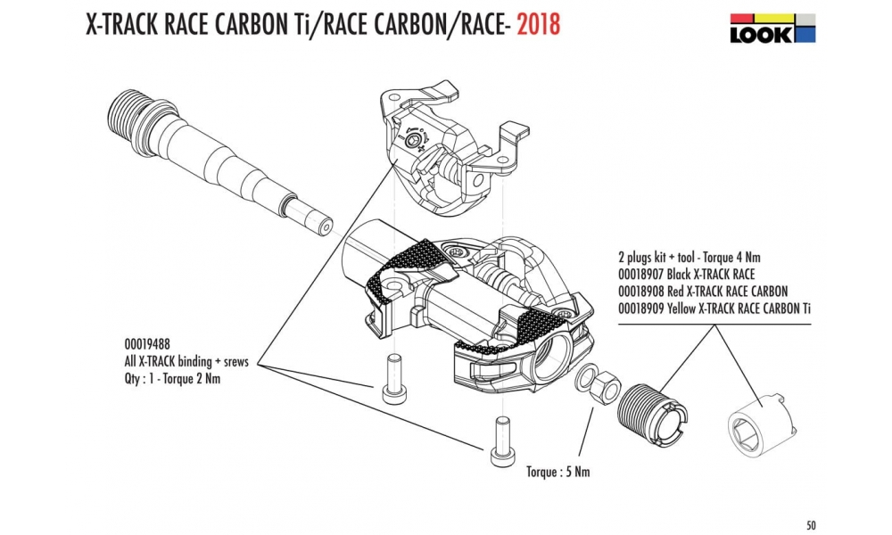 Zatyczki Look X-Track Race Carbon czerwone