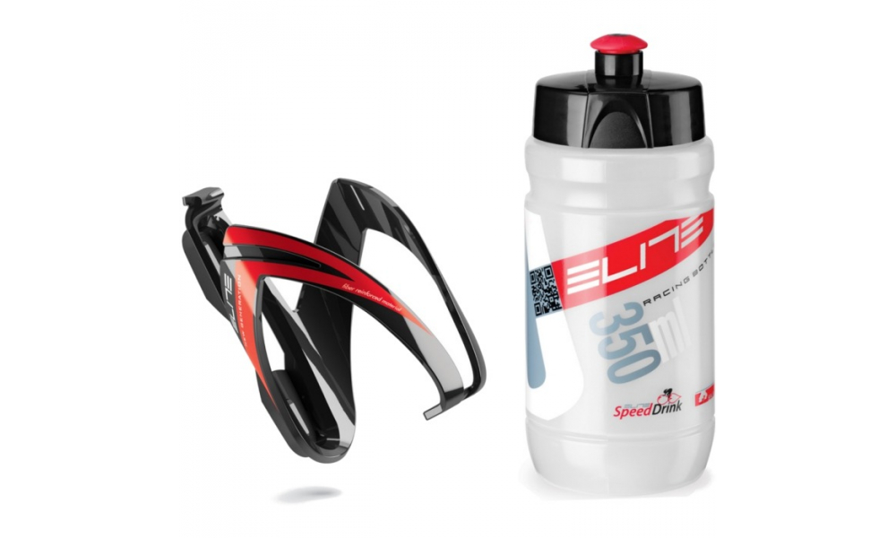 Zestaw koszyk + bidon Elite Kite Ceo 350ml red