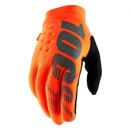 Rękawiczki 100% Brisker Fluo orange black roz M
